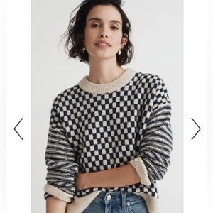 NWT Madewell crewneck sweater in checked stripe